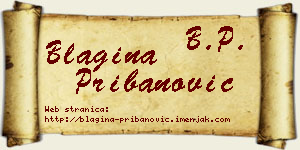 Blagina Pribanović vizit kartica